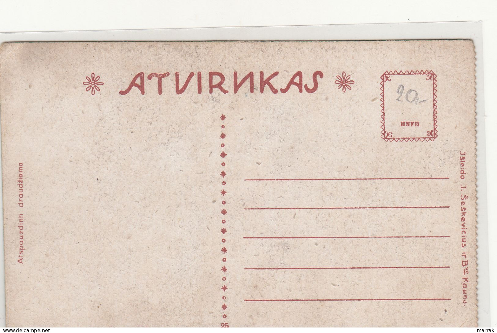 Darsūniškis, Kaišiadorys, Herbas, Apie 1925 M. Atvirukas - Litouwen