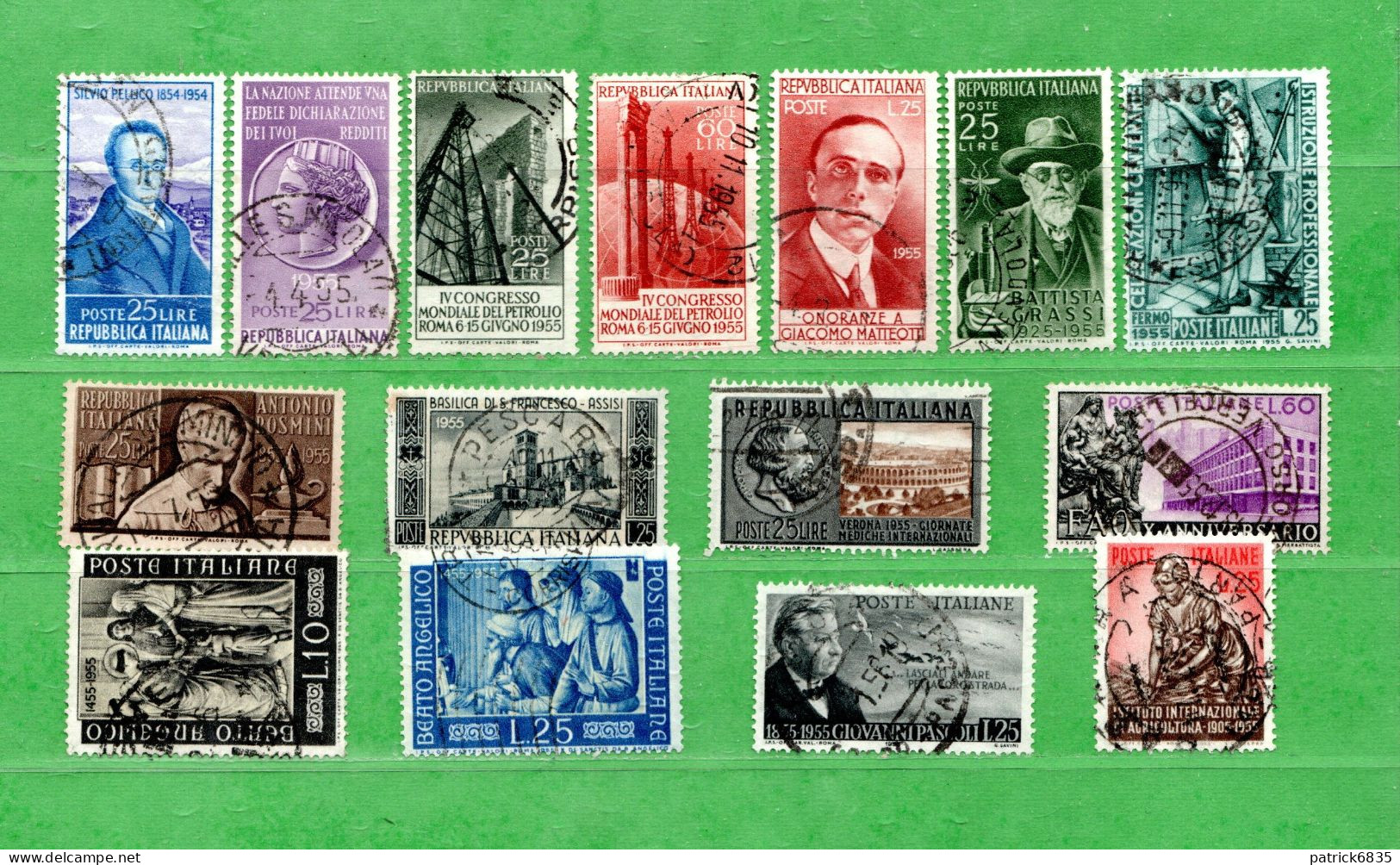 ITALIA°- 1955 - Annata Completa. 15 Valori. Solo I Commemorativi. USATI. - Full Years