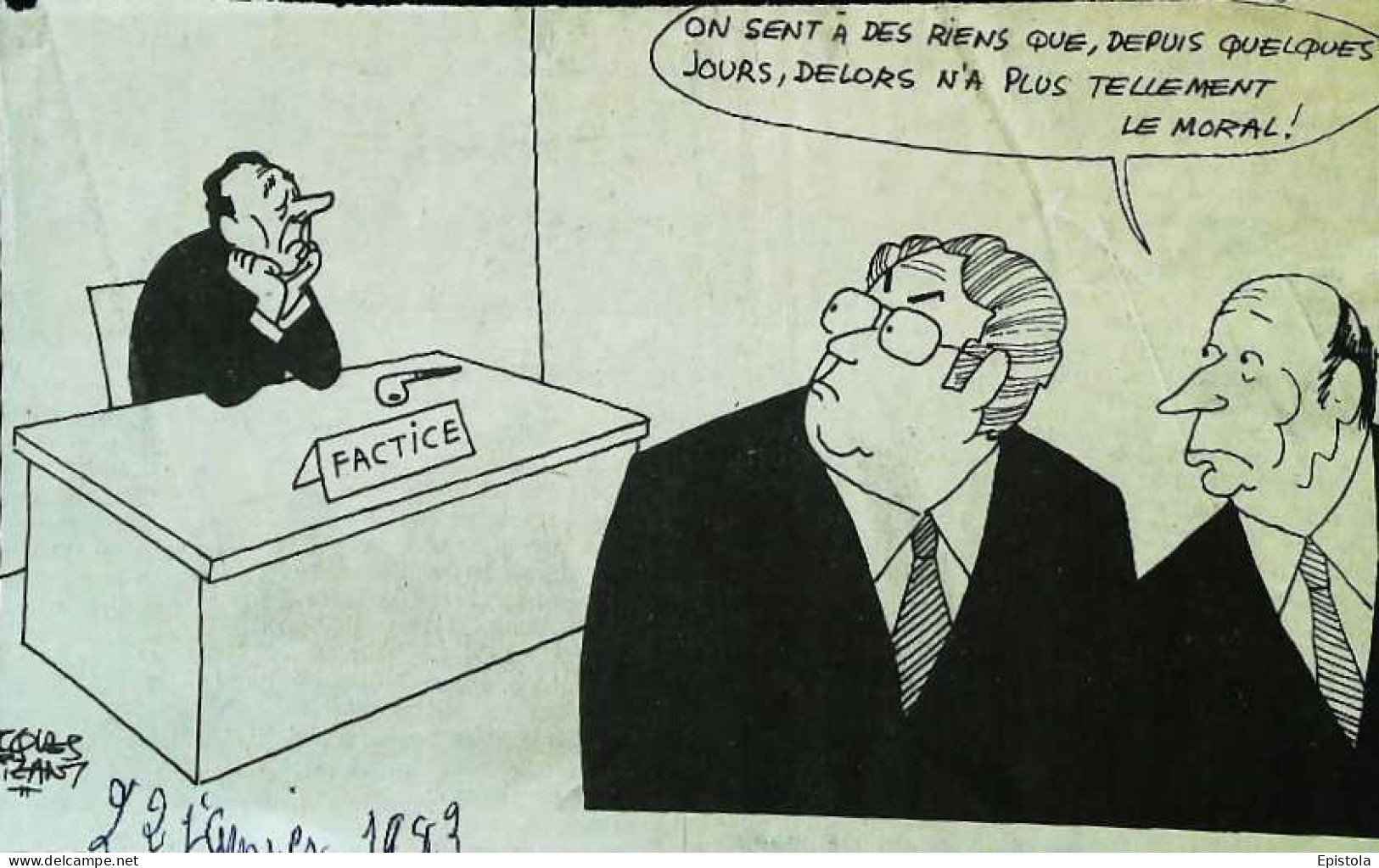 ► Coupure De Presse  Quotidien Le Figaro Jacques Faisant 1983 Delors Pas Le Moral Pipe - 1950 à Nos Jours