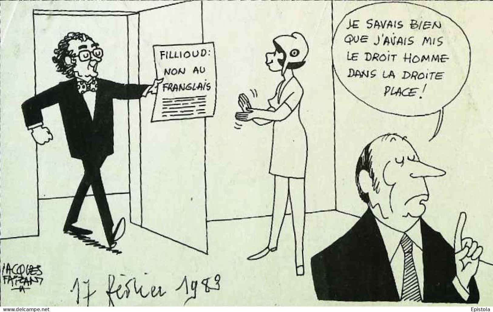 ► Coupure De Presse  Quotidien Le Figaro Jacques Faisant 1983 Fillioud Non Au Franglais - 1950 - Oggi