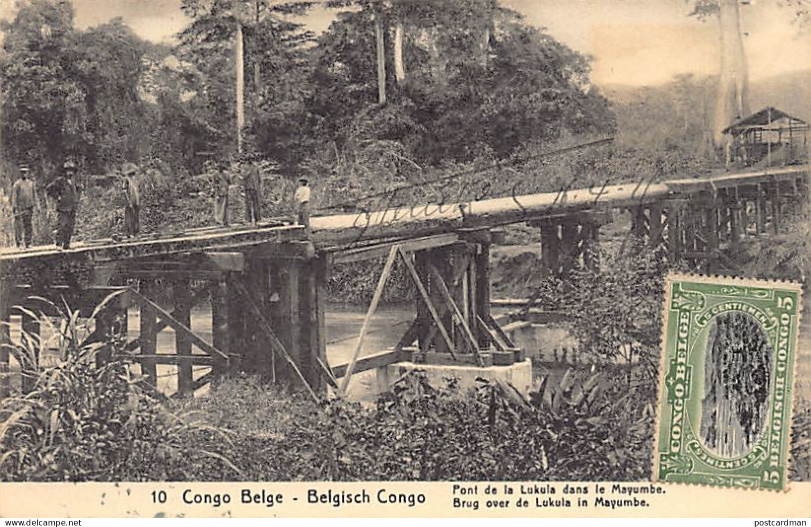Congo Kinshasa - Pont De La Lukula Dans Le Mayumbe - Entier Postal 5 Centimes - Ed. Congo Belge 10 - Congo Belga