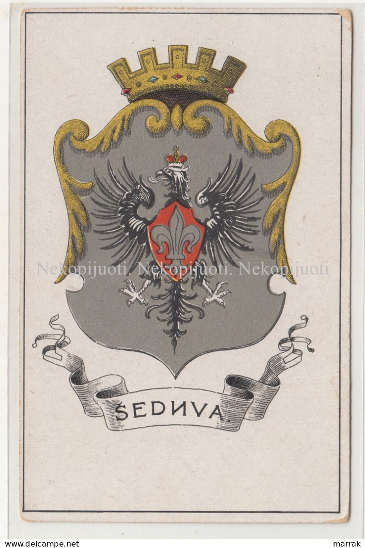 Šeduva, Radviliškis, Herbas, Apie 1925 M. Atvirukas - Litauen