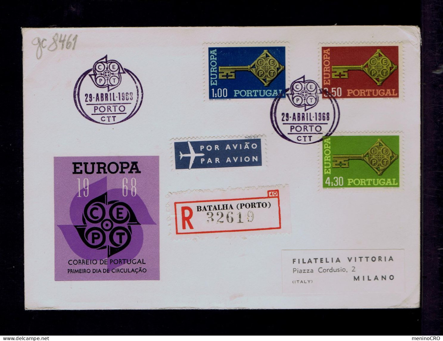 Gc8461 PORTUGAL "EUROPE" CEPT Fdc 1968-04-29 Pmk PORTO (mailed) »Paris - Sonstige & Ohne Zuordnung