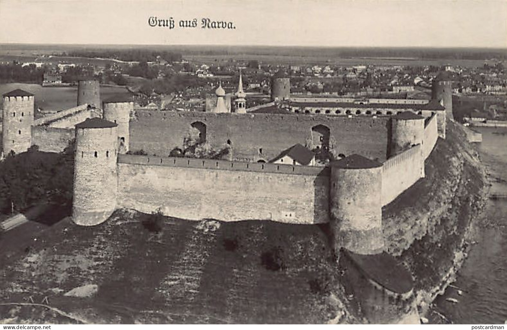Estonia - NARVA - Aerial View Of The Fortress - REAL PHOTO - Publ. K. Noormägi  - Estonie