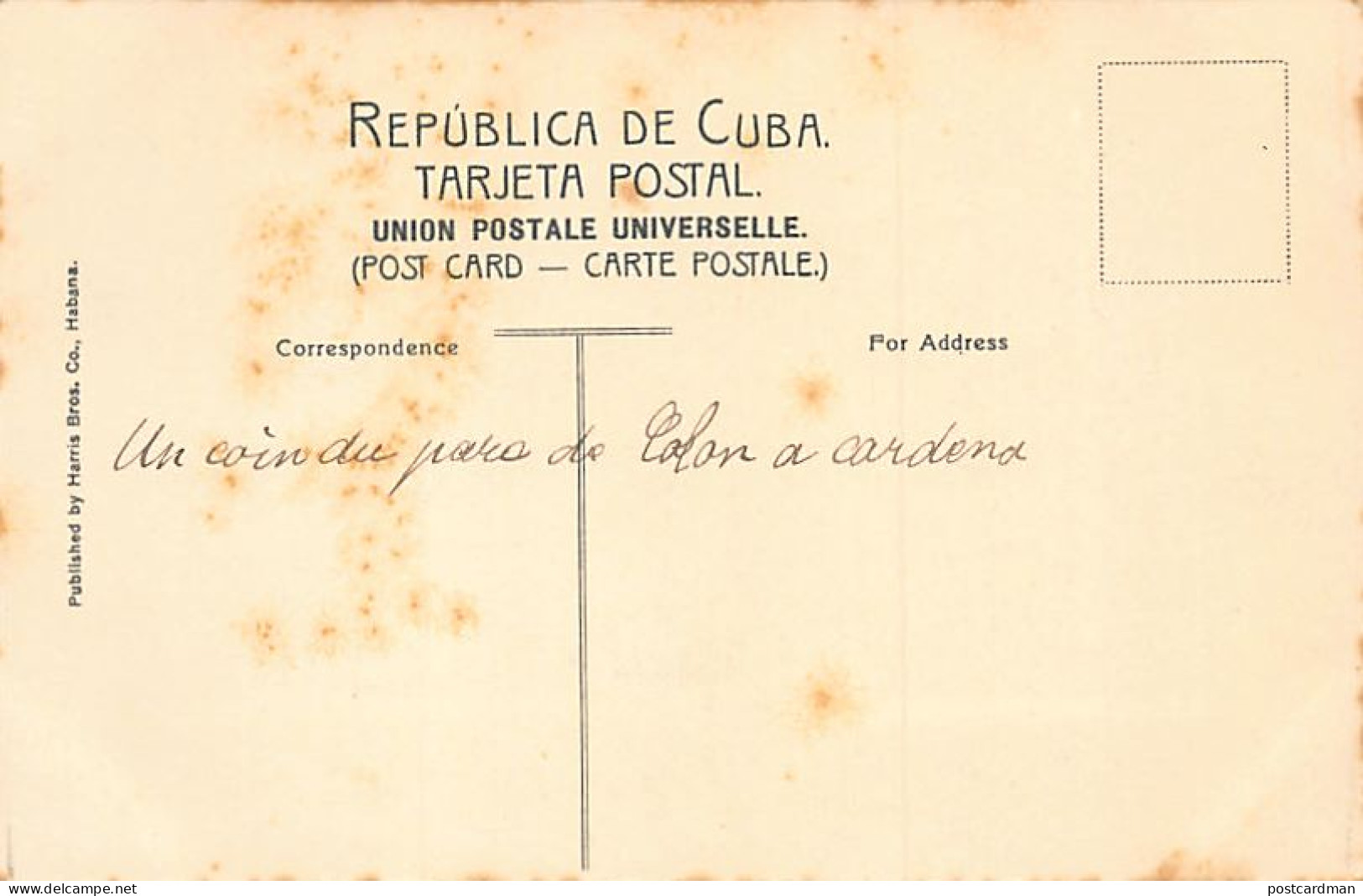 Cuba - CARDENAS - Un Rincón Del Parque Colón - Ed. Harris Bros. Co. 40 - Cuba