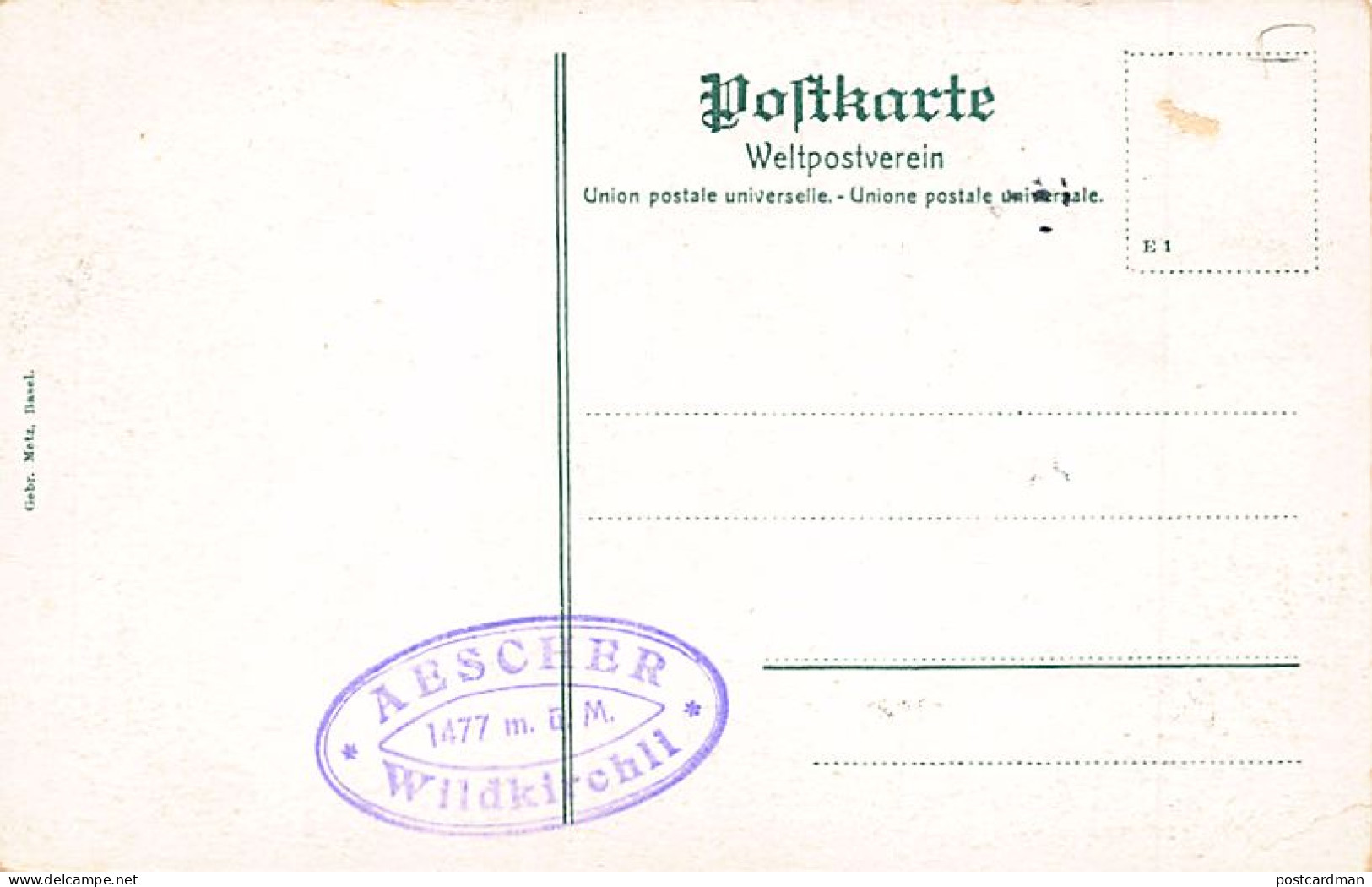 WILDKIRCHLI (AI) Alpsteingebirge - Wildkirchli Höhe - Verlag Gebr. Metz  - Autres & Non Classés