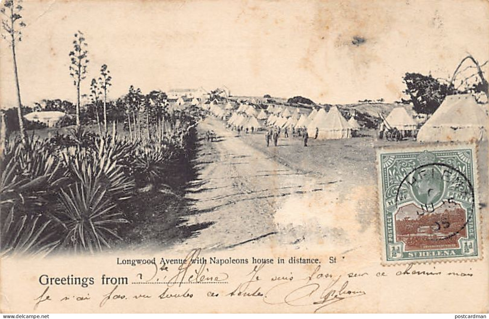 ST. HELENA - Longwood Avenue With Napoleon's House In Distance - Tent Camp, Possibly Interned Boer Prisoners - SEE SCANS - Santa Helena