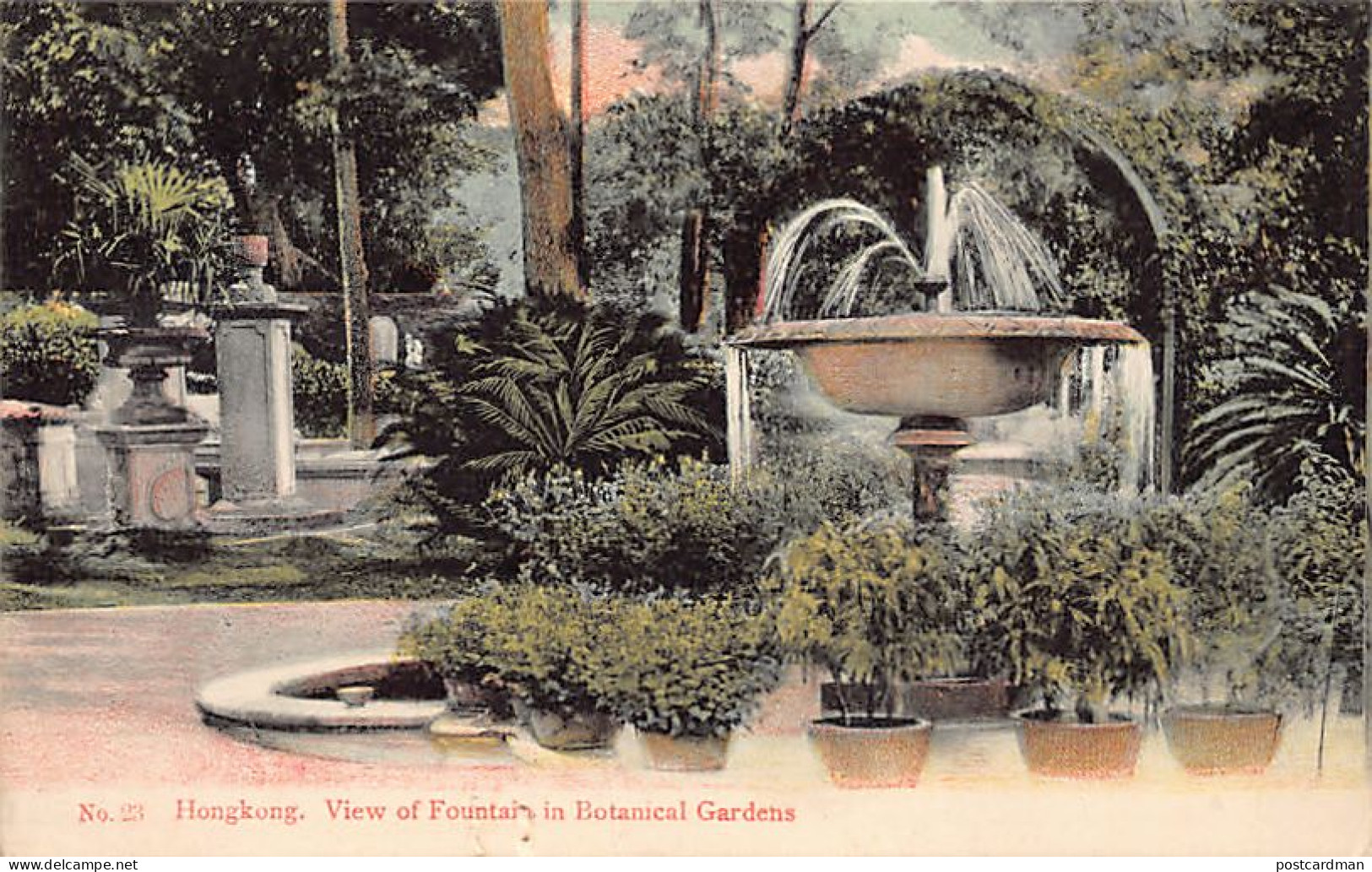 China - HONG KONG - View Of Fountain In Botanical Gardens - Publ. The Hong Kong Pictorial Postcard Co. - Chine (Hong Kong)