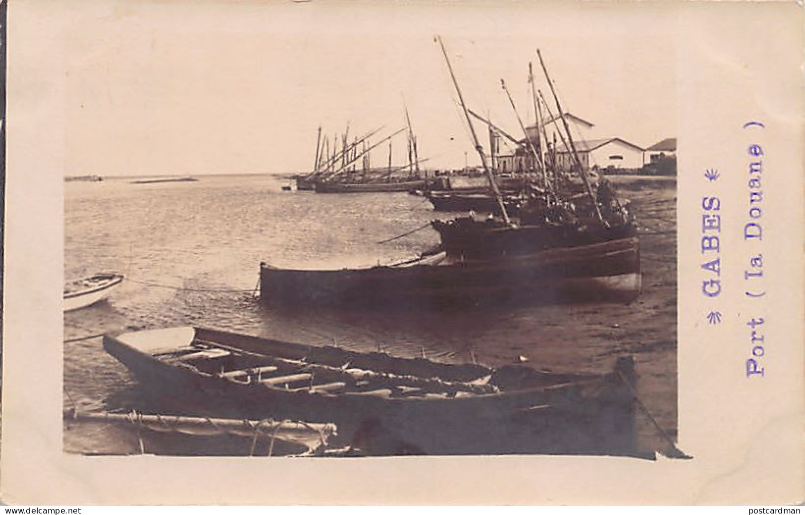 GABÈS - Port (la Douane) - CARTE PHOTO Année 1905 - Ed. Inconnu  - Tunisie