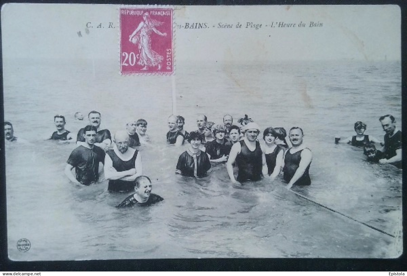 ► CPA - LE CROTOY. -  Les Bains - Bain à La Corde - Le Crotoy