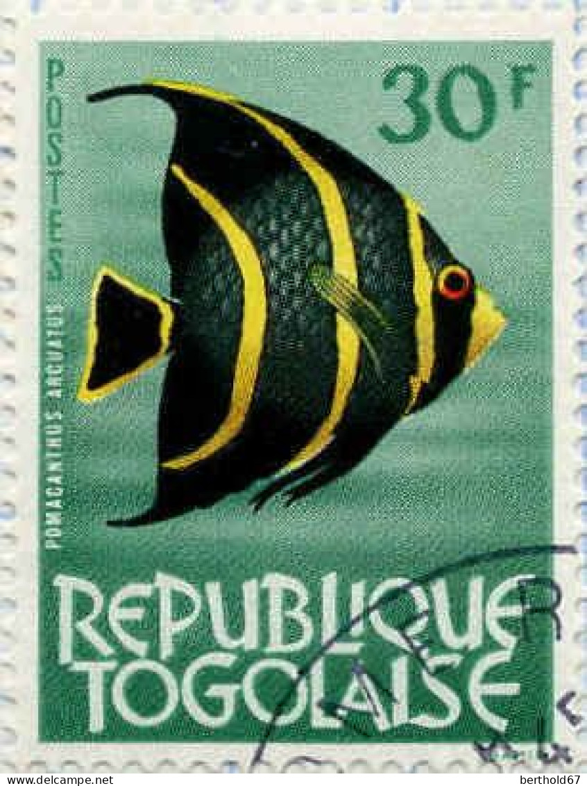 Togo (Rep) Poste Obl Yv: 402 Mi:397 Pomacanthus Arcuatus (Beau Cachet Rond) - Togo (1960-...)
