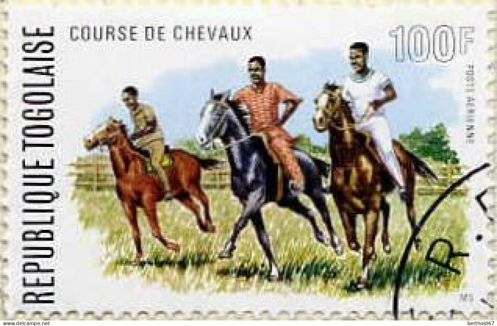 Togo (Rep) Avion Obl Yv:231/232 Courses De Chevaux (TB Cachet Rond) - Togo (1960-...)