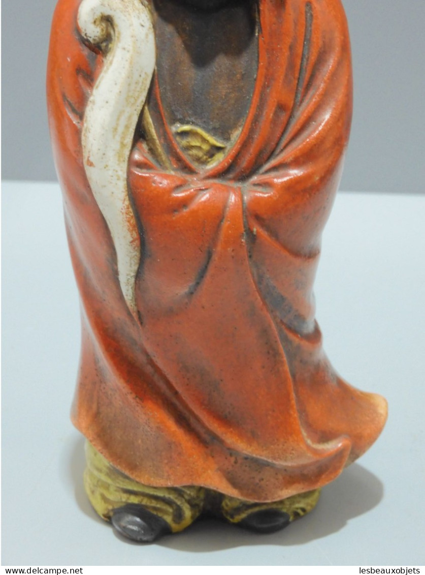 -ANCIENNE STATUETTE Bodhidhar TERRE CUITE émaillée JAPON COLLECTION VITRINE    E - Asian Art