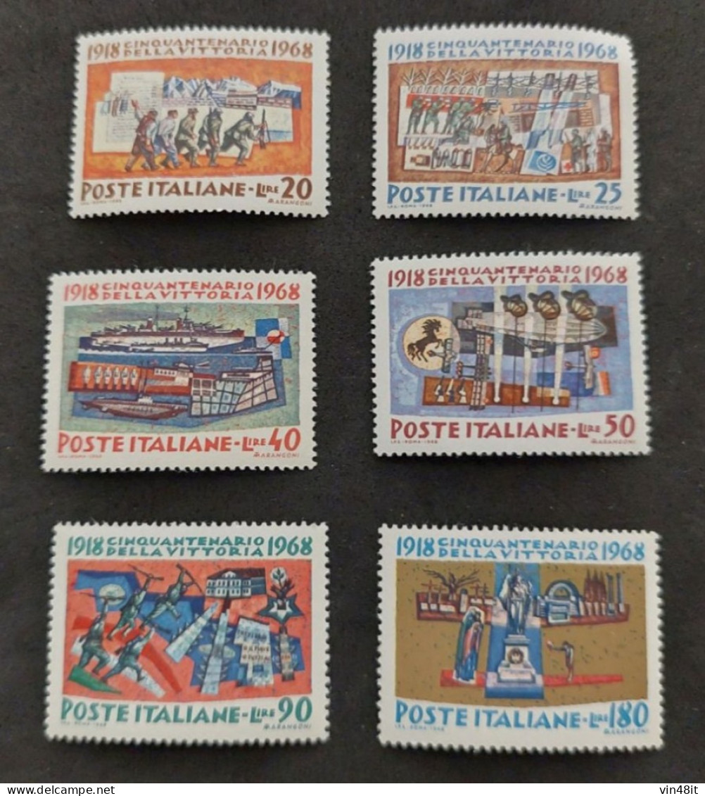 1968 - ITALIA REPUBBLICA - CINQUANTENARIO DELLA VITTORIA - SERIE  COMPLETA  -  6 VALORI   - NUOVO - 1961-70: Mint/hinged