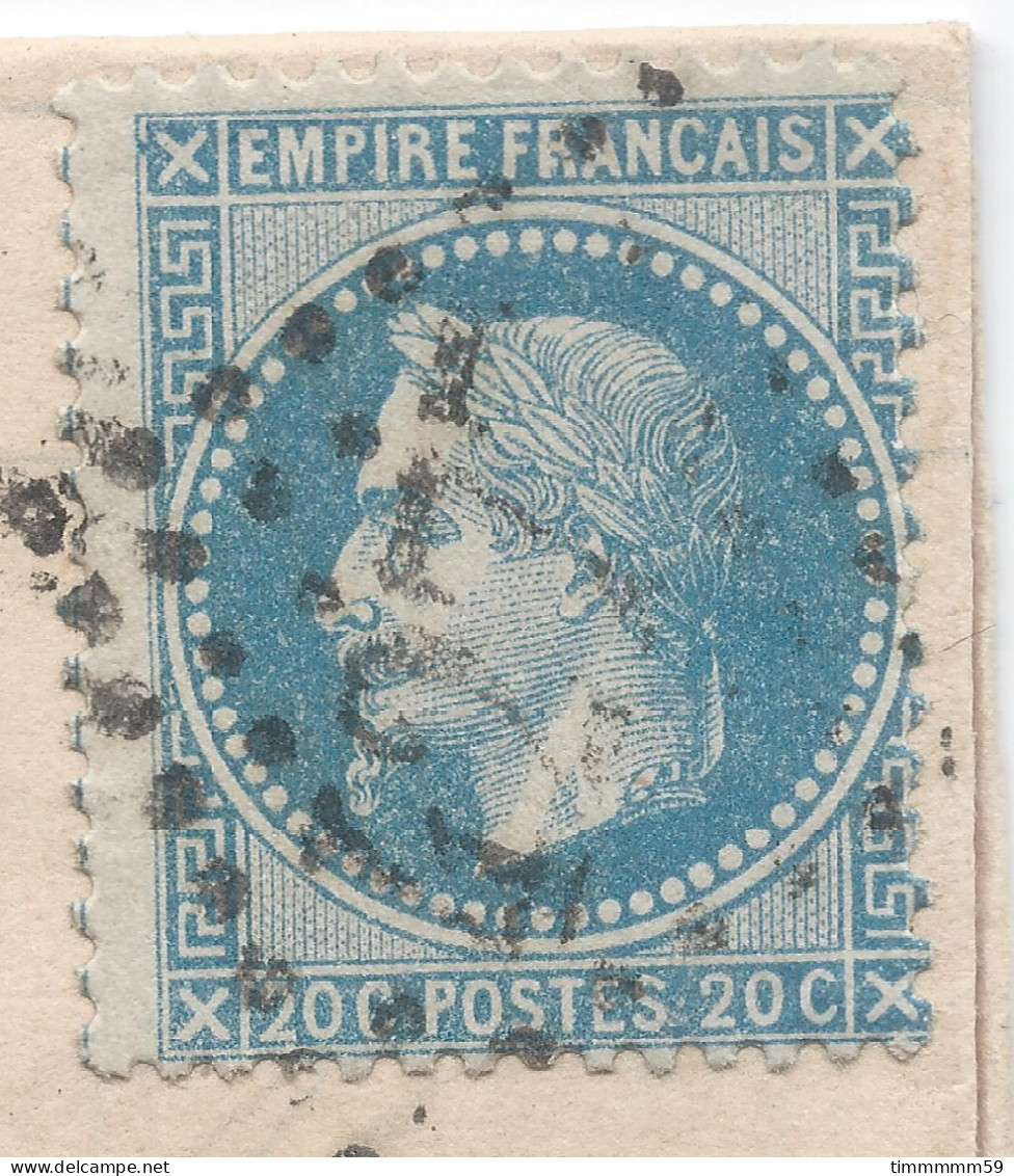 LT5912   N°29A/Lettre, Oblitéré GC 4277 LA VILLETTE(60), Indice 2 Pour AVIGNON Du 1 Oct. 1868 - 1863-1870 Napoléon III Lauré