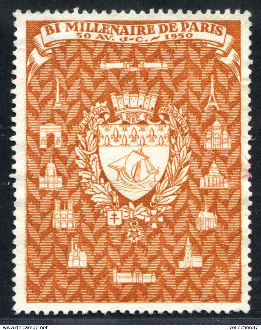 REF 090 > VIGNETTE Du BI MILLENAIRE De PARIS En 1950 - ECUSSON BLASON HERALDIQUE - Other & Unclassified