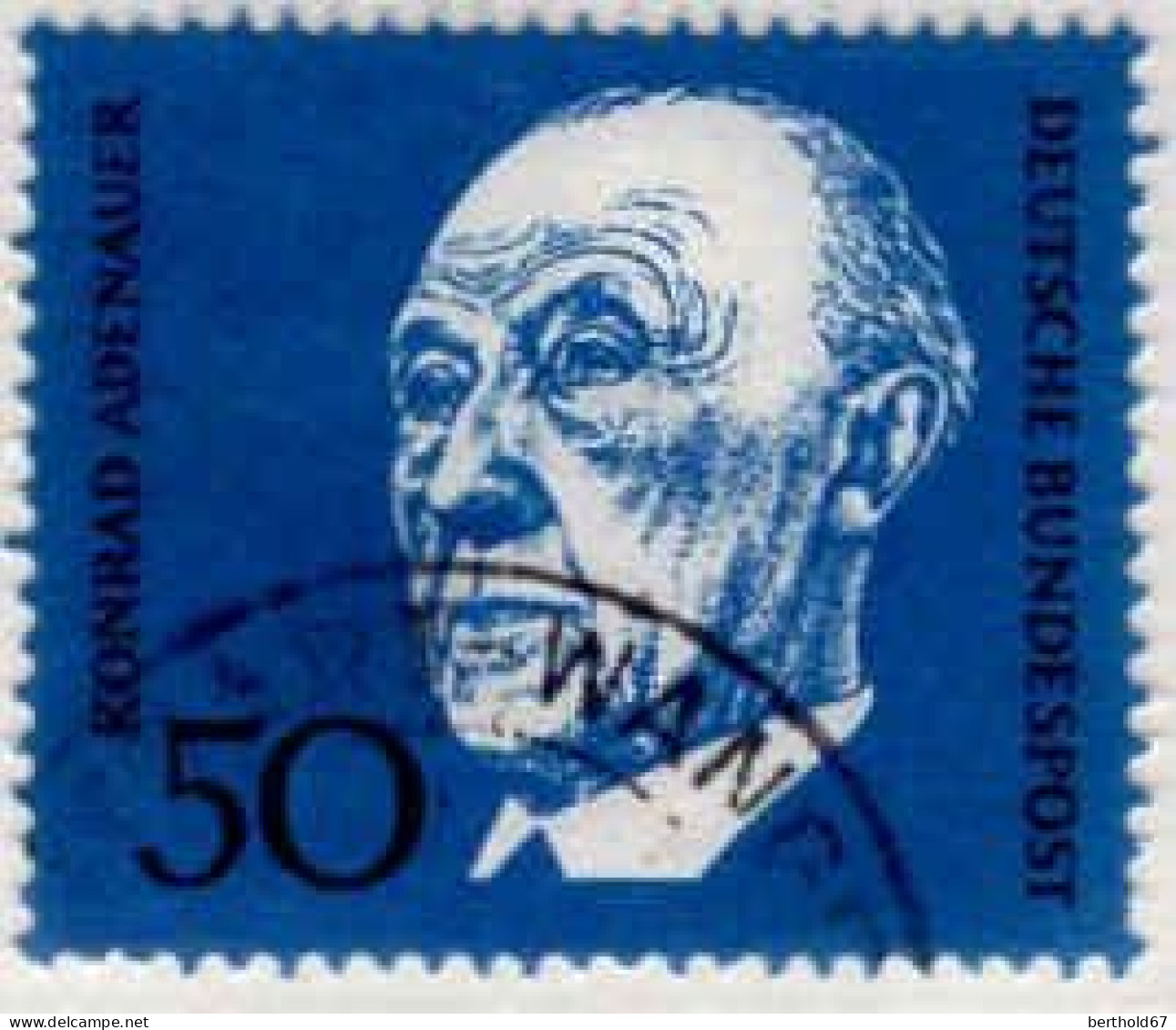 RFA Poste Obl Yv: 422 Mi:557 Konrad Adenauer (Beau Cachet Rond) - Used Stamps