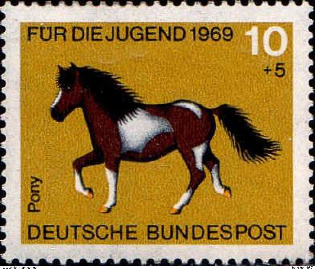 RFA Poste N* Yv: 441 Mi:578 Für Die Jugend Pony (défaut Gomme) - Nuovi