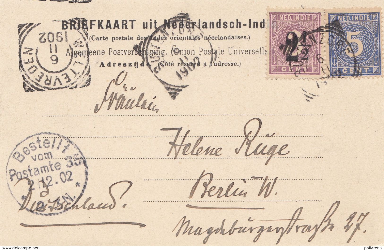 Ned. Indie 1902: Post Card Buitenzorg To Berlin - Indonesia