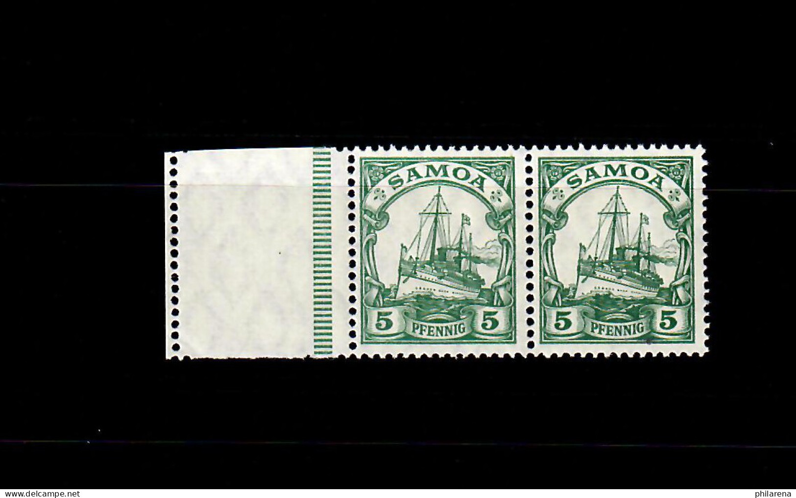 Samoa: MiNr. 21 LF, Waagrechtes Paar, Postfrisch, ** - Samoa