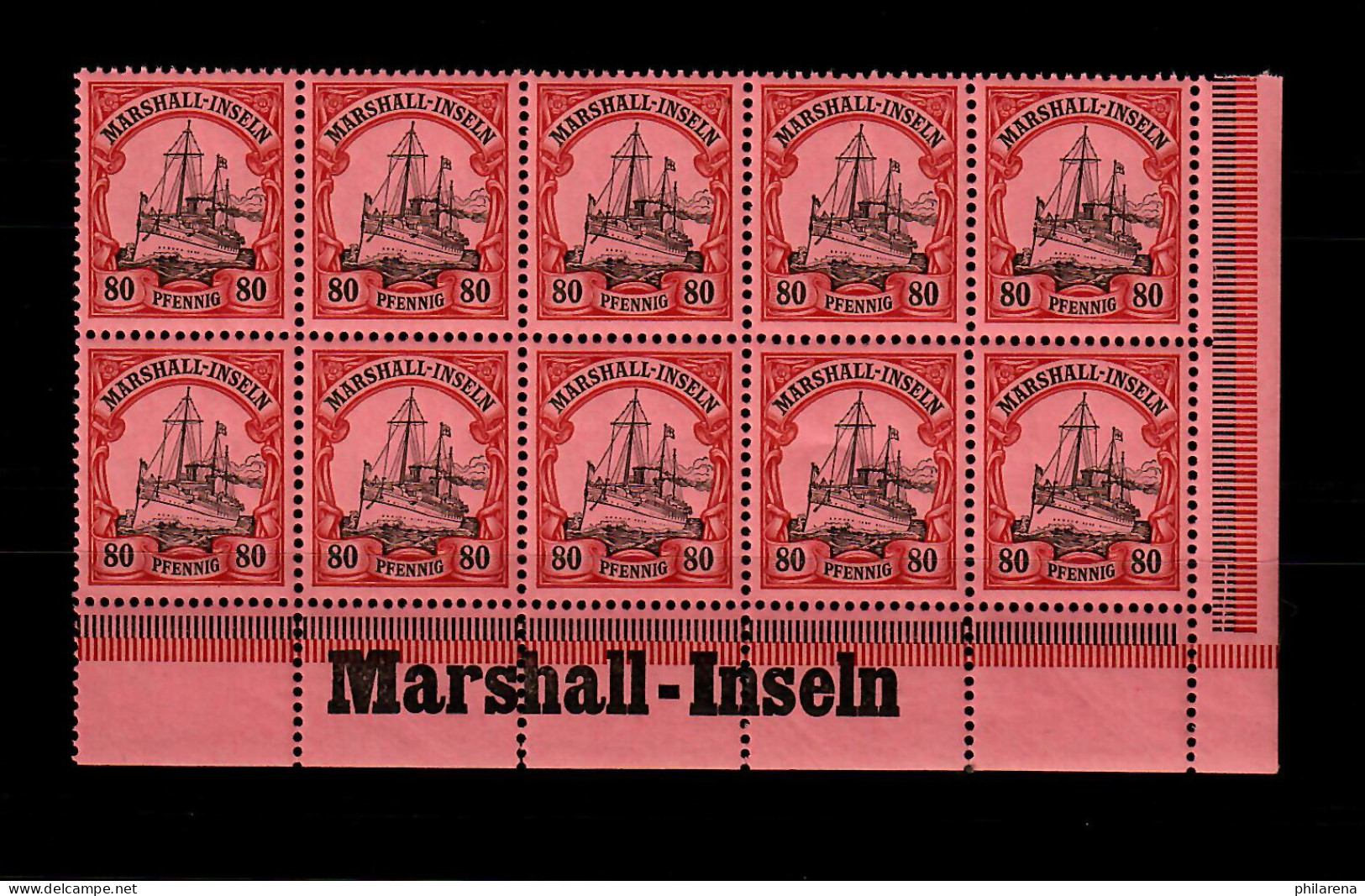 Marschall-Inseln: MiNr. 21, 10er Block Mit Inschrift Eckrand, Postfrisch ** - Islas Marshall