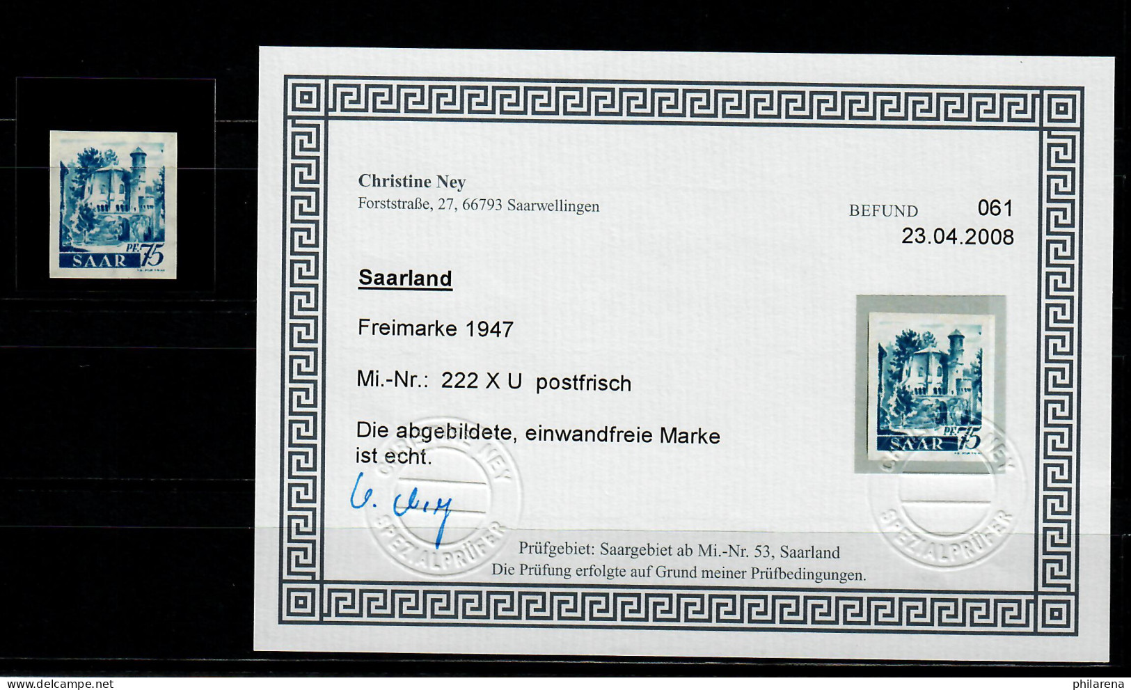 Saar: MiNr. 222 X U, Postfrisch, ** - Ongebruikt