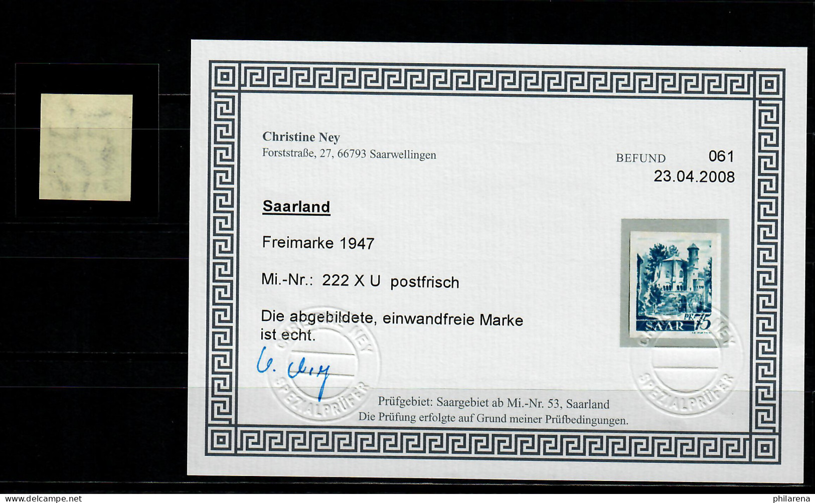 Saar: MiNr. 222 X U, Postfrisch, ** - Ongebruikt