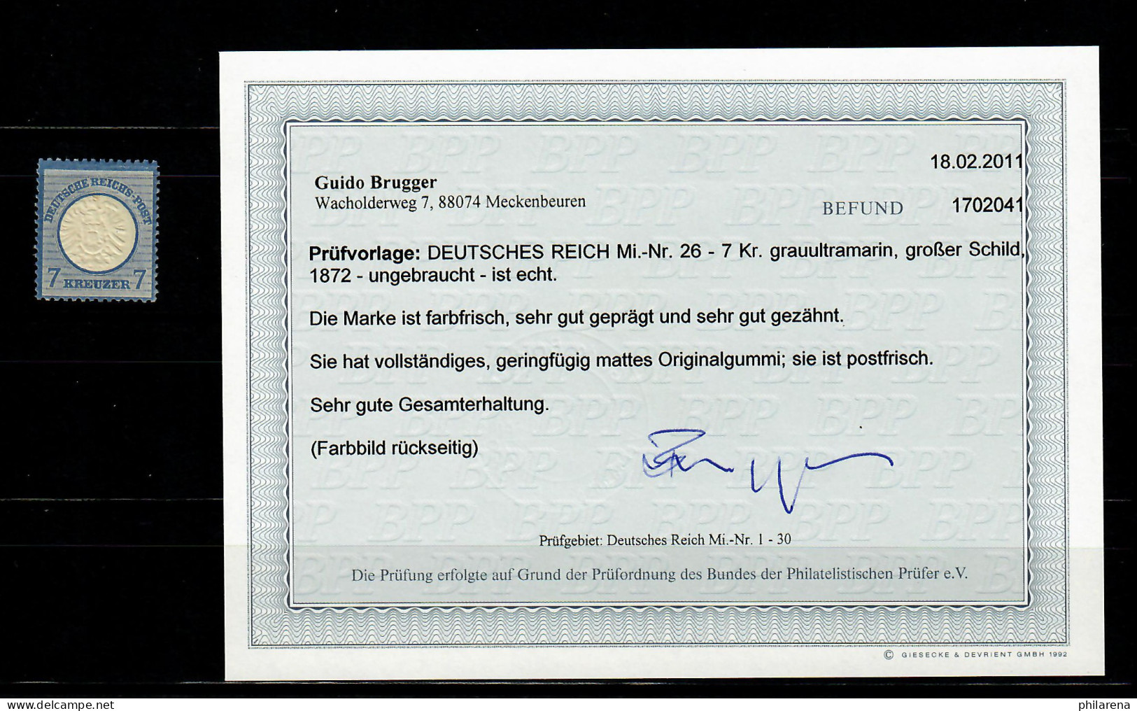 DR: MiNr. 26, Farbfrisch, Gute Zähnung, Postfrisch, **, BPP Befund - Unused Stamps