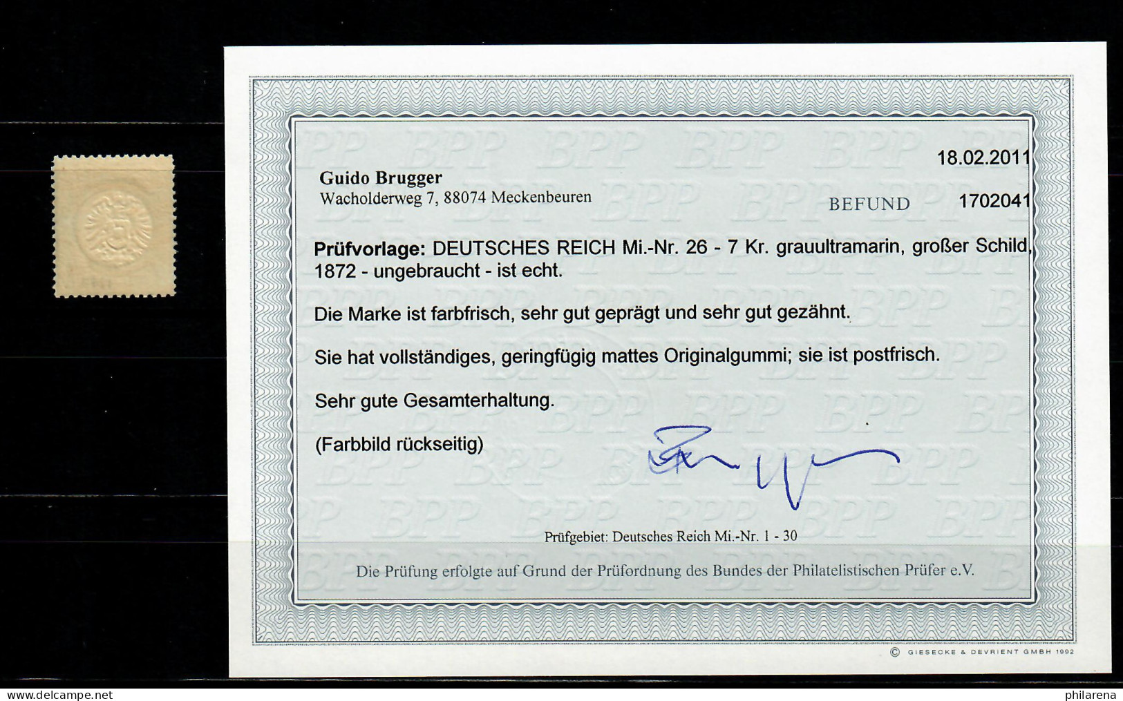 DR: MiNr. 26, Farbfrisch, Gute Zähnung, Postfrisch, **, BPP Befund - Unused Stamps