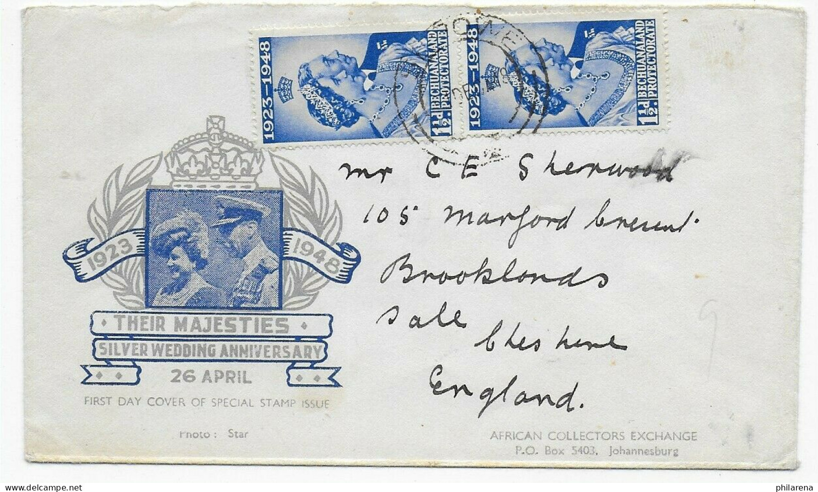 Silver Wedding 26.4.1948, FDC, Bechuanaland Protectorate - Other & Unclassified