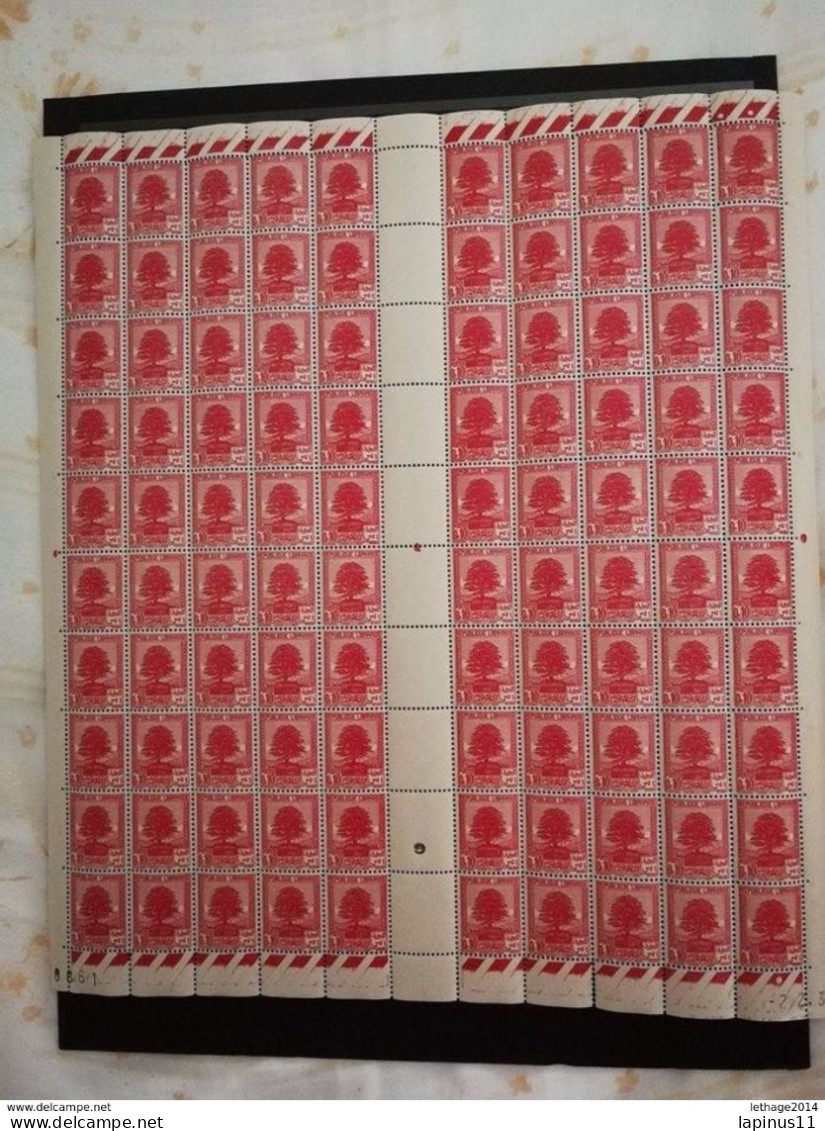 GRAN LIBAN لبنان LEBANON 1940 CEDRE YVERT N.150 MNH SHEET COMPLETE RARE !!! - Lebanon