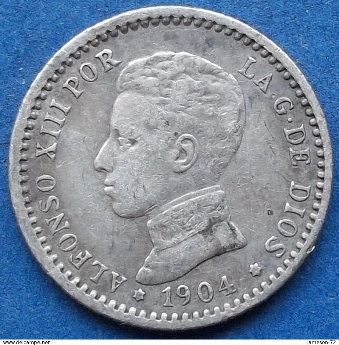 SPAIN - Silver 50 Centimos 1904 (04) SM V KM# 723 Alfonso XIII (1886-1931) - Edelweiss Coins - Eerste Muntslagen