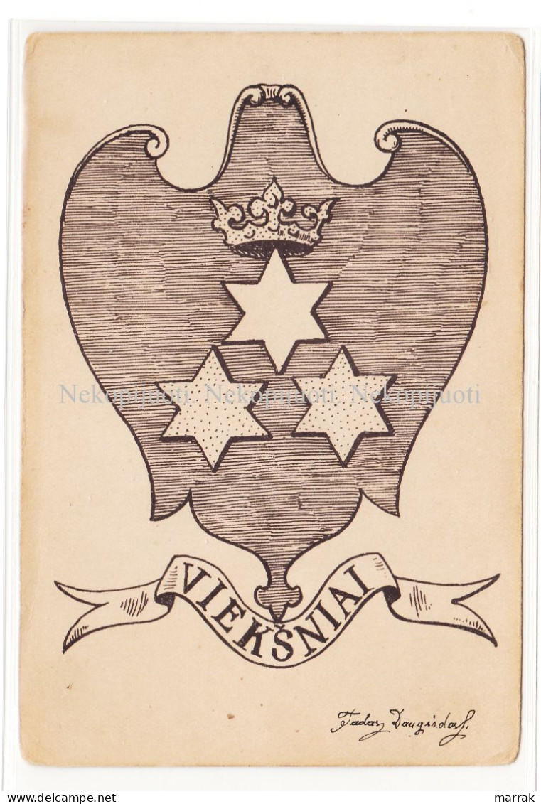 Viekšiniai, Mažeikiai, Herbas, Apie 1917 M. Atvirukas - Litauen