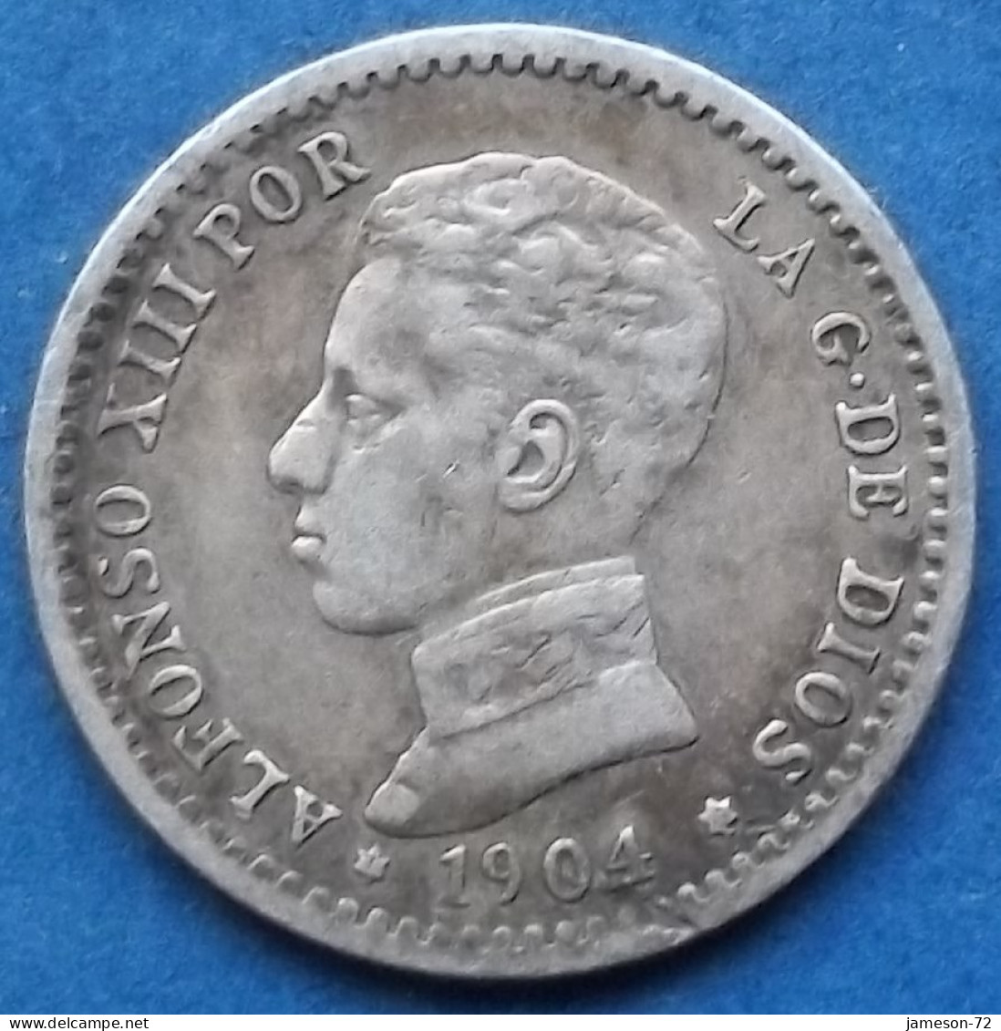 SPAIN - Silver 50 Centimos 1904 (10) PC V KM# 723 Alfonso XIII (1886-1931) - Edelweiss Coins - First Minting