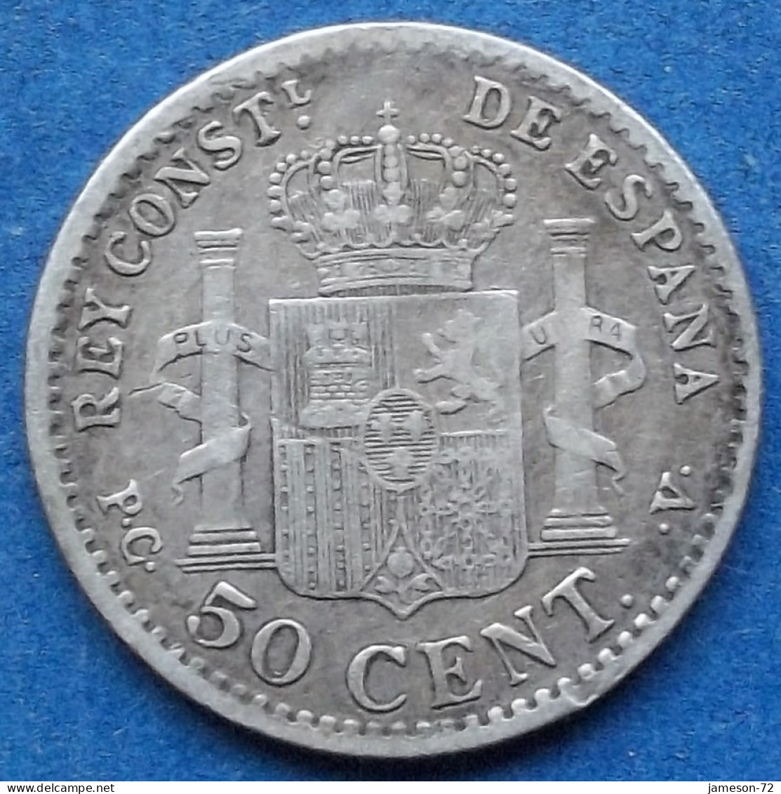 SPAIN - Silver 50 Centimos 1904 (10) PC V KM# 723 Alfonso XIII (1886-1931) - Edelweiss Coins - Primi Conii