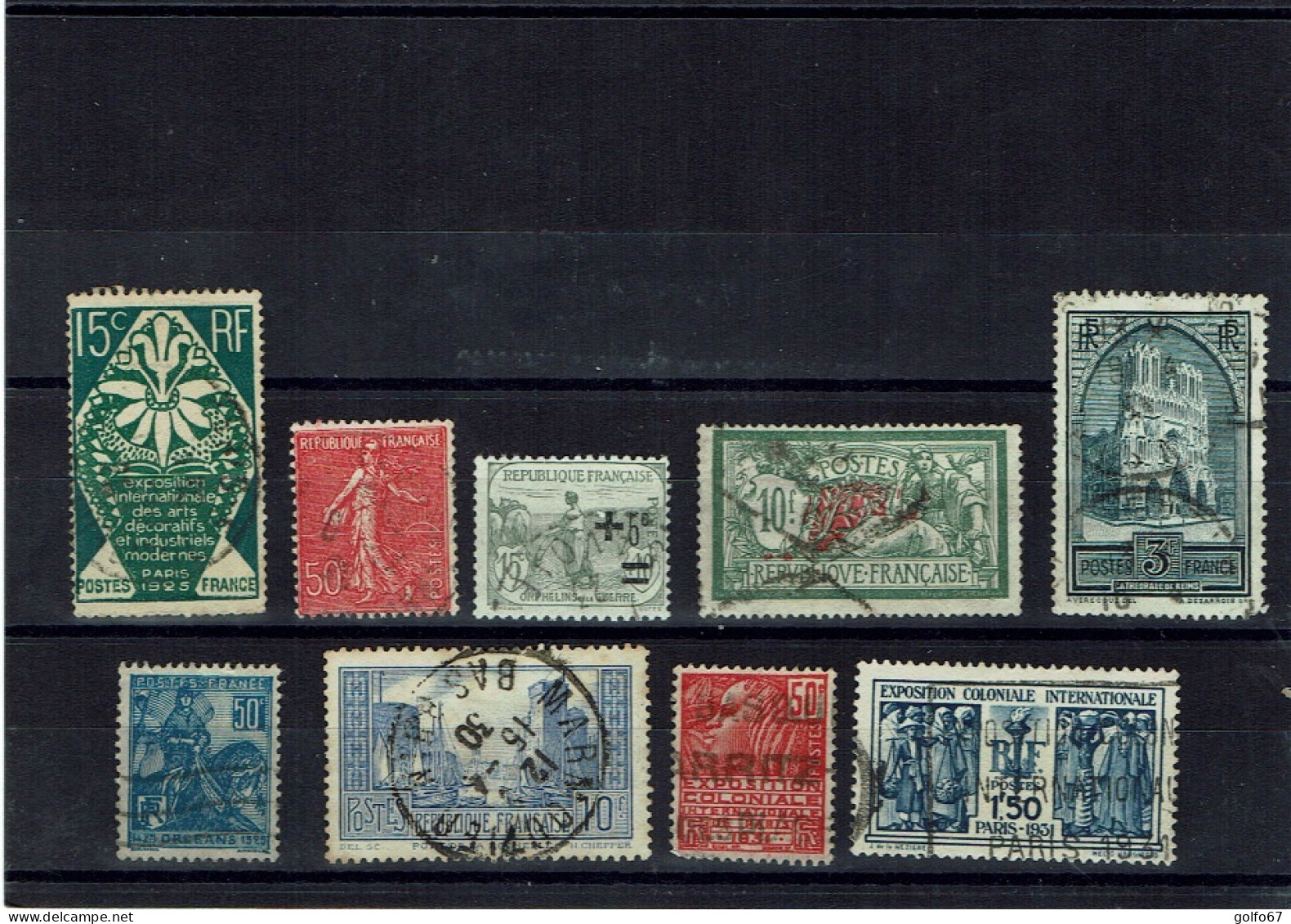 FRANCE - 1924 - 1931 - Y&T N° 164 - 199 - 207 - 211 -  257 - 259 - 261 - 272 - 274  OBLITÉRÉS 124472 - Used Stamps