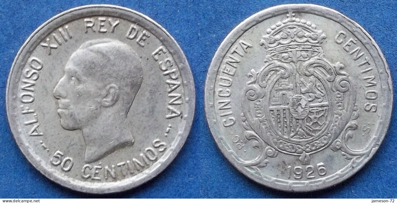 SPAIN - Silver 50 Centimos 1926 PC S KM# 741 Alfonso XIII (1886-1931) - Edelweiss Coins - Premières Frappes