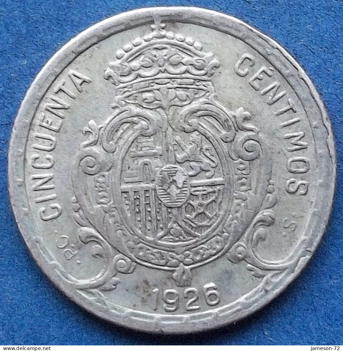 SPAIN - Silver 50 Centimos 1926 PC S KM# 741 Alfonso XIII (1886-1931) - Edelweiss Coins - Eerste Muntslagen