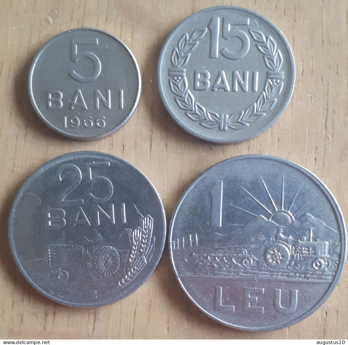 4 X ROEMENIË: HIGH GRADED 5-15-25 BANI + 1 LEU 1966 KM 92a-93-94 & 95 SET In UNC !! - Rumania