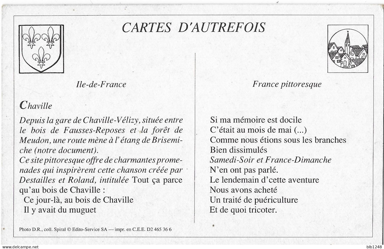 [92] Hauts De Seine > Chaville L' Etang De Brisemiche Serie Cartes D' Autrefois - Chaville