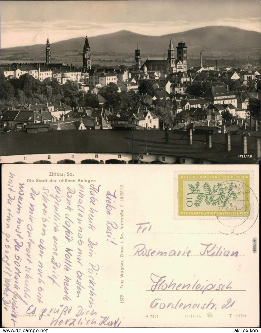 Ansichtskarte Zittau Panorama-Ansicht 1959 - Zittau