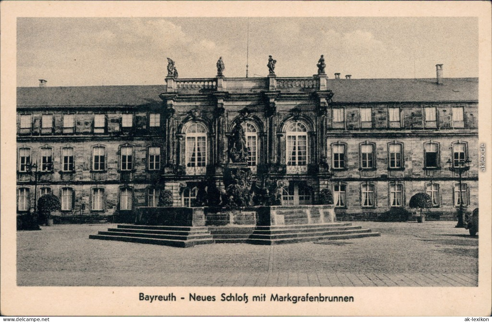 Ansichtskarte Bayreuth Neues Schloss Mit Markgrafenbrunnen 1955 - Bayreuth