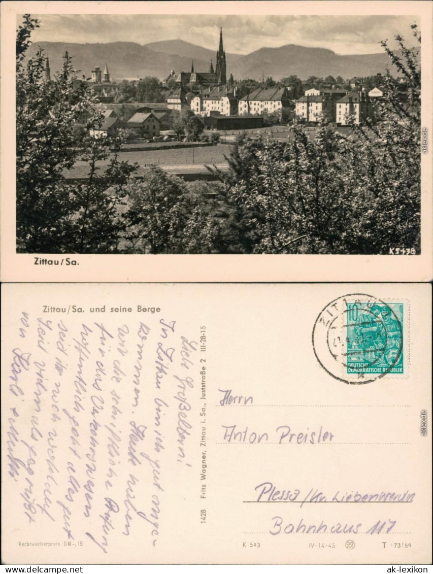 Ansichtskarte Zittau Panorama-Ansicht 1959 - Zittau