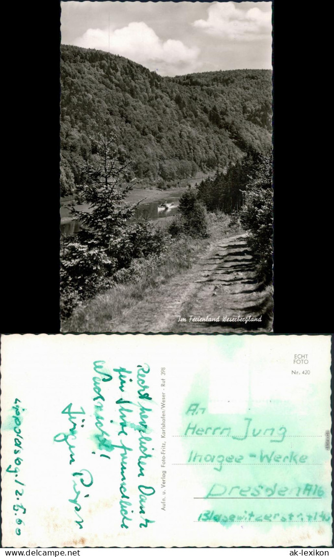 Hummersen (Weserbergland)-Lügde (Westfalen) Panorama-Ansicht 1960 - Luedge