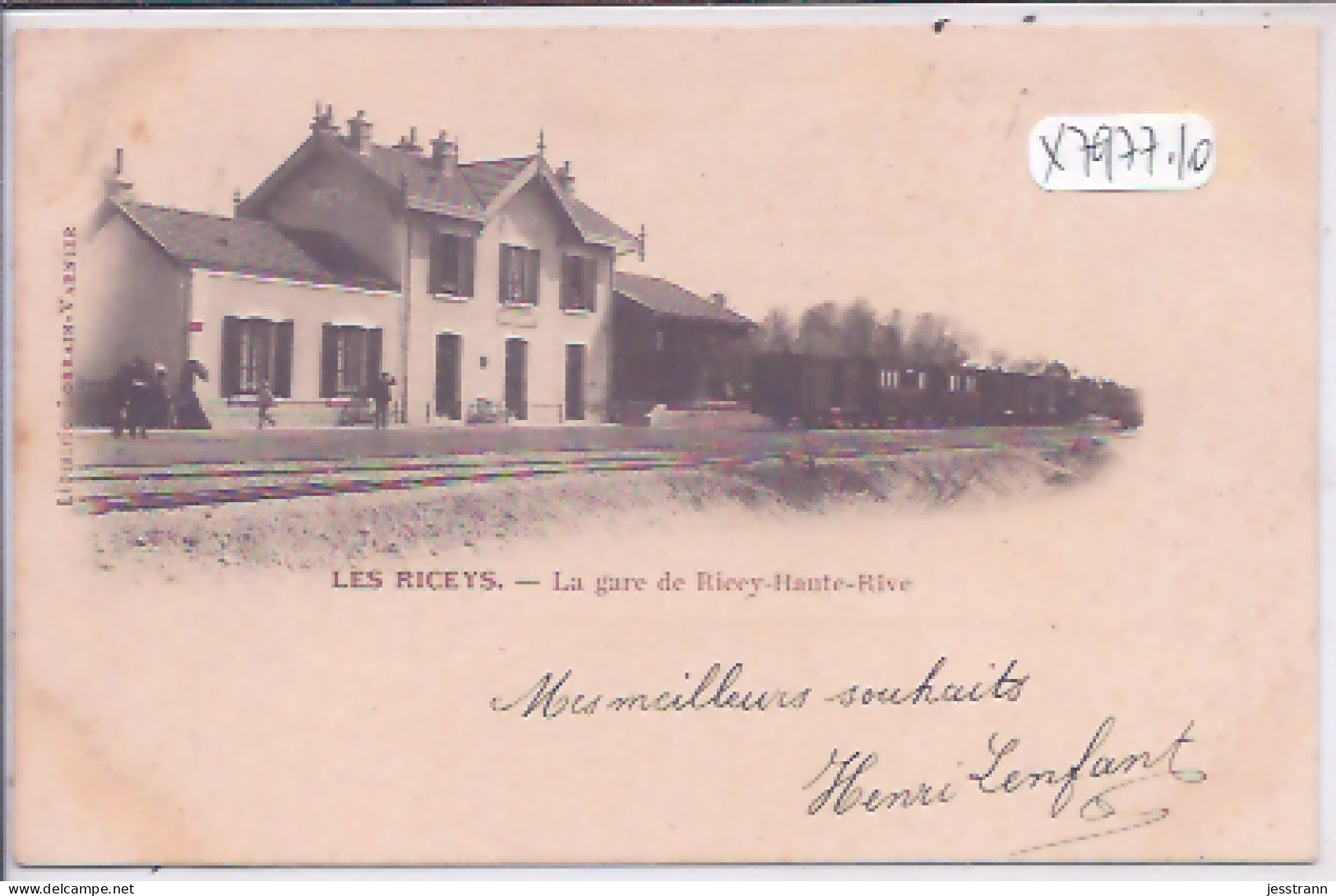 LES RICEYS- LA GARE DE RICEY-HAUTE-RIVE- DEPART DU TRAIN- CARTE PIONNIERE - Les Riceys