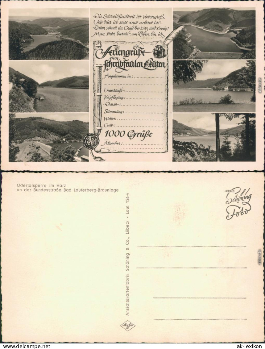 Ansichtskarte Bad Lauterberg Im Harz Odertalsperre (Bad Lauterberg) 1956 - Bad Lauterberg