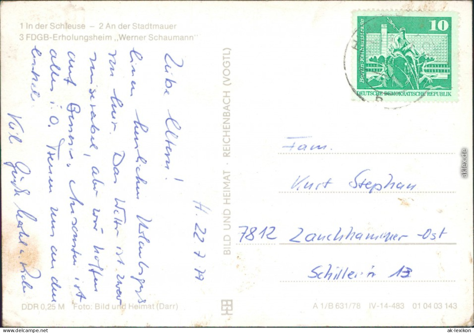 Himmelpfort-Fürstenberg/Havel Fähre , FDGB-Erholungsheim Werner Schaumann 1978 - Fuerstenberg