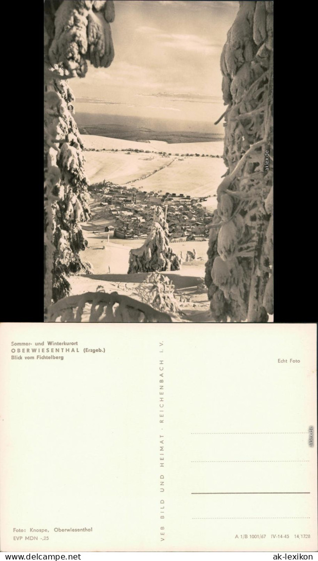 Ansichtskarte Oberwiesenthal Panorama-Ansicht Vom Fichtelberg Im Winter 1967 - Oberwiesenthal