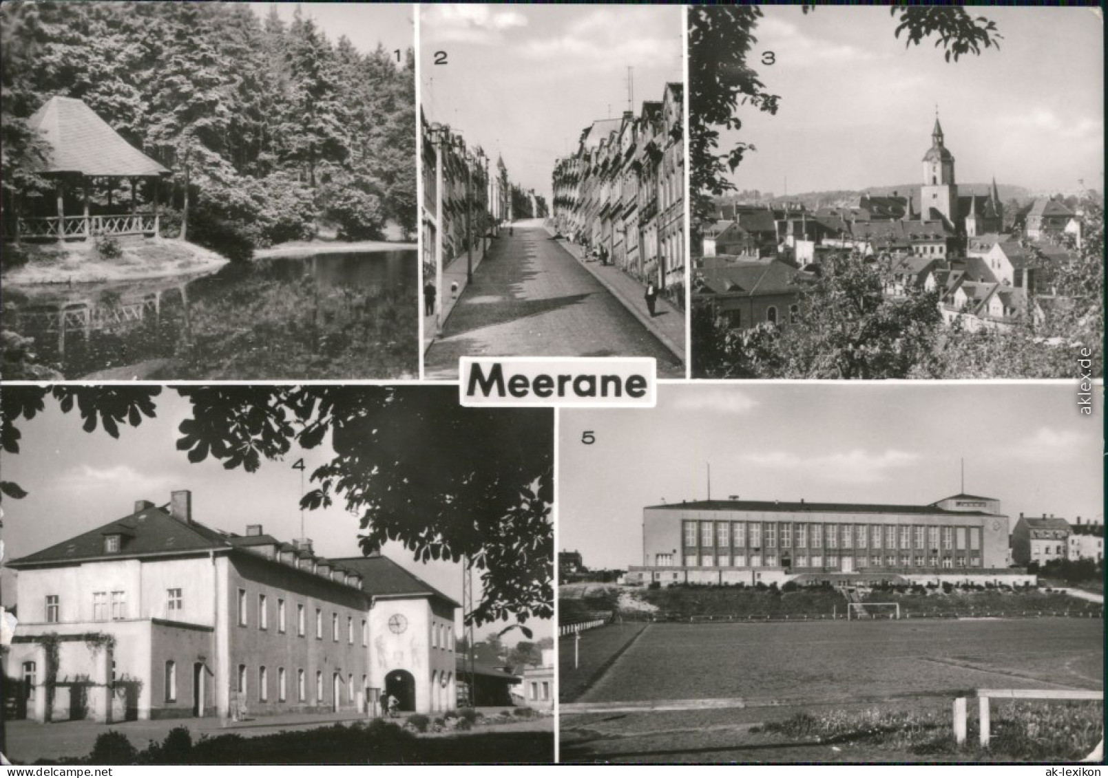 Meerane Stadtpark, Steile Wand (Bergstraße), Überblick, Bahnhof Sportplatz 1988 - Meerane