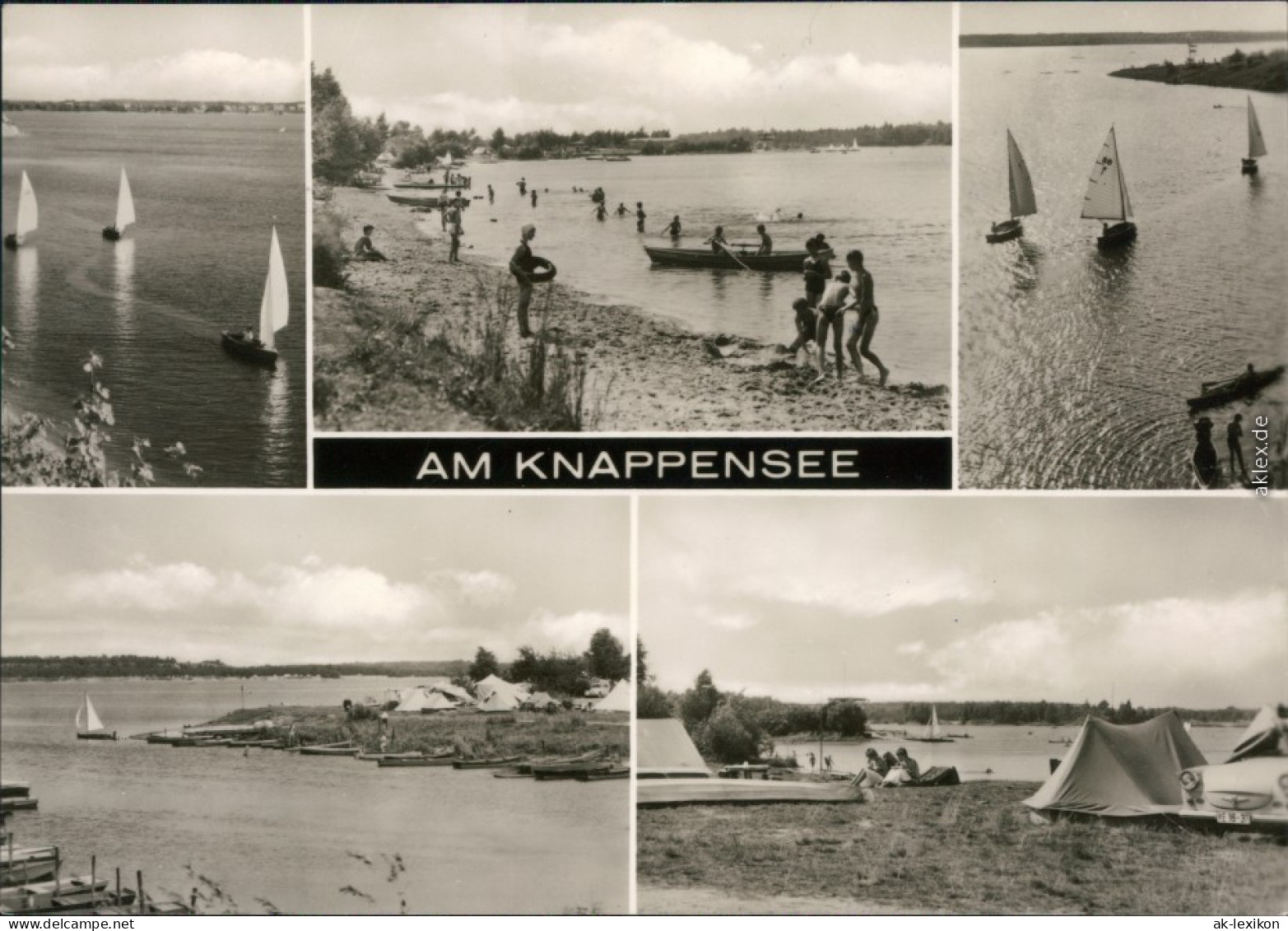 Ansichtskarte Groß Särchen-Lohsa Łaz Segelboote, Strand, Campingplatz 1974 - Lohsa